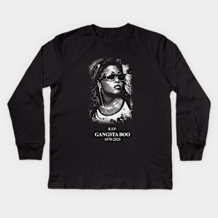 Gangsta Boo RIP 2023 Tribute Memphis Rapper Commemorative Kids Long Sleeve T-Shirt